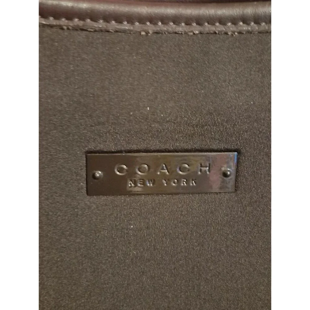 Vintage Brown Coach Neo Neoprene And Leather  Shoulder Bag